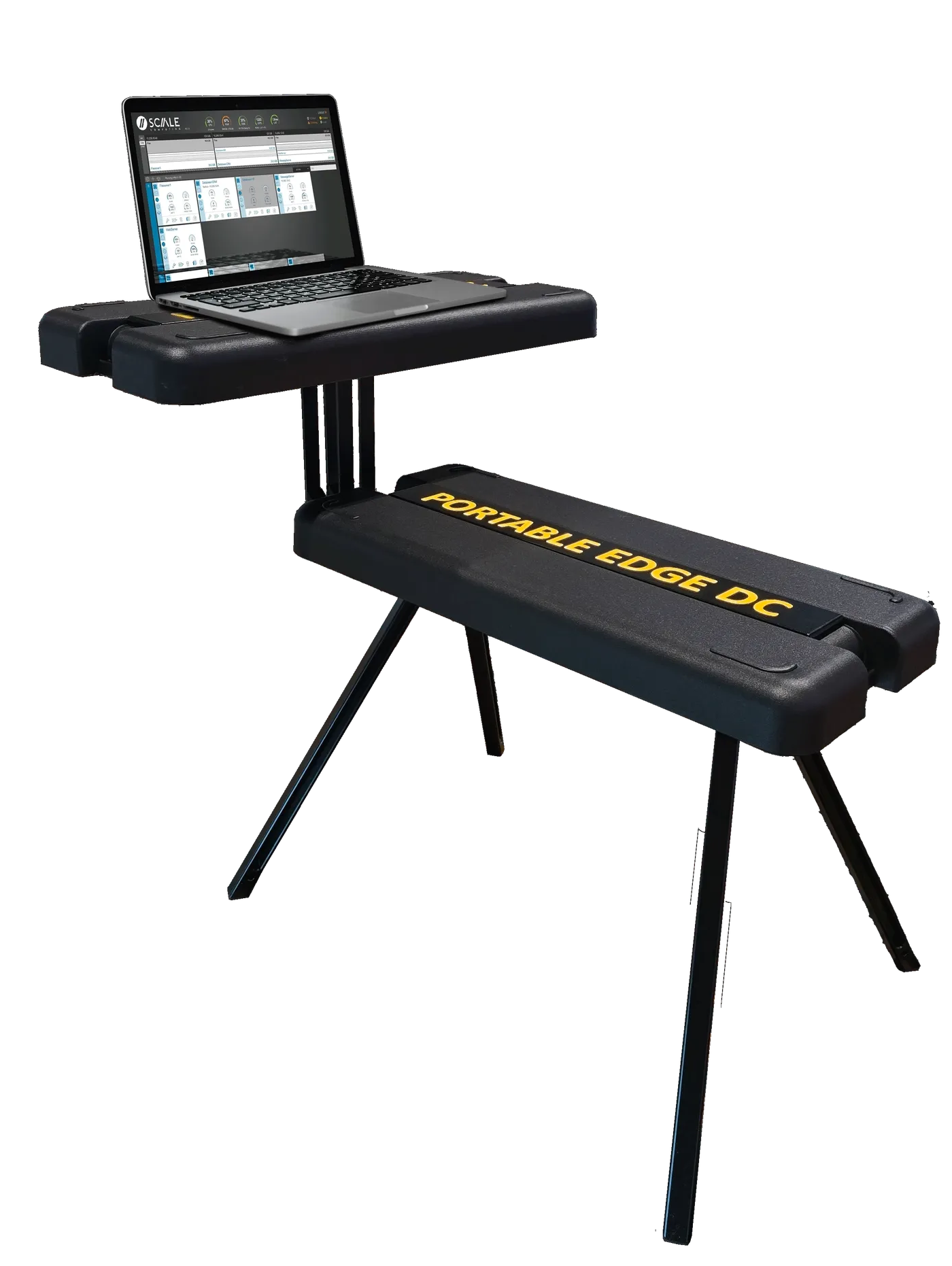 HiveRadar EDC workbench deployed with laptop showing field-ready workspace configuration
